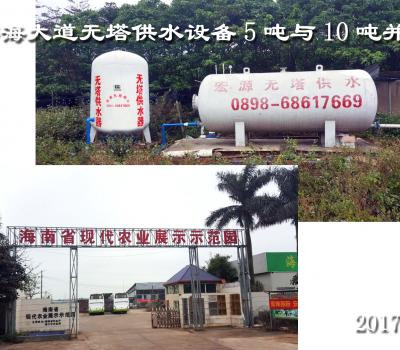 海口市椰海大道無塔供水設(shè)備5T與10T并聯(lián)